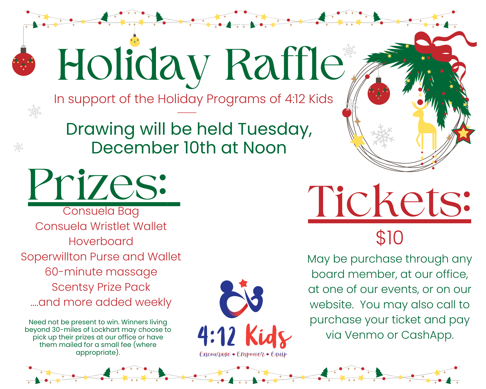 Holiday Raffle - 4:12 Kids